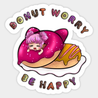 donut worry be happy G Sticker